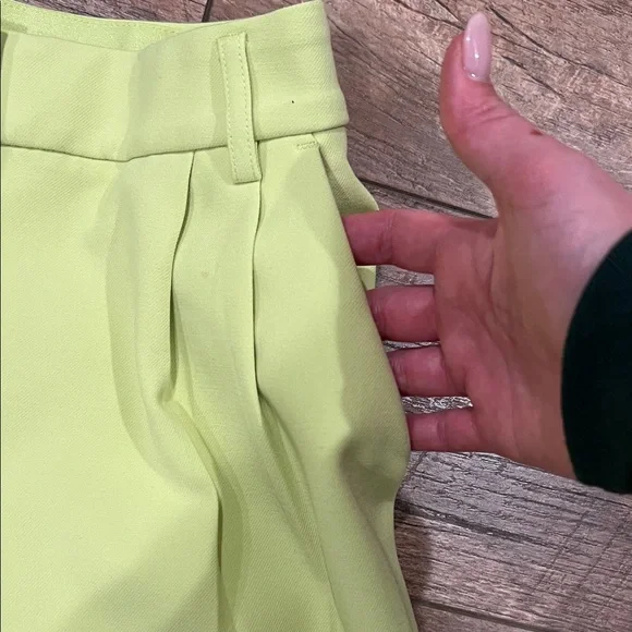 Express Neon Lime Wide-Leg High-Rise Pants - Picture 5 of 10